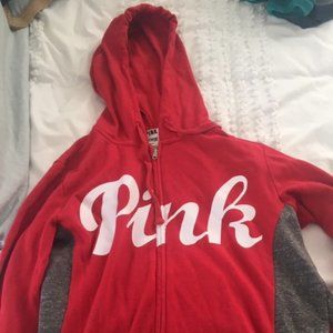 Red PINK zip up hoodie Adult medium